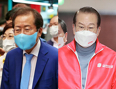 국민의힘 제20대 대선 경선 후보였던 홍준표(왼쪽 사진) 의원과 권영세(오른쪽) 현 중앙선거대책본부장. <홍준표 의원 페이스북, 국민의힘 홈페이지 사진 갈무리>